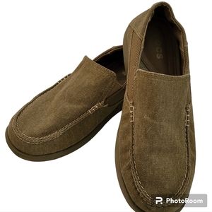 Crocs Men's Size 8 Canvas Slip On Boat Deck Loafer Shoes